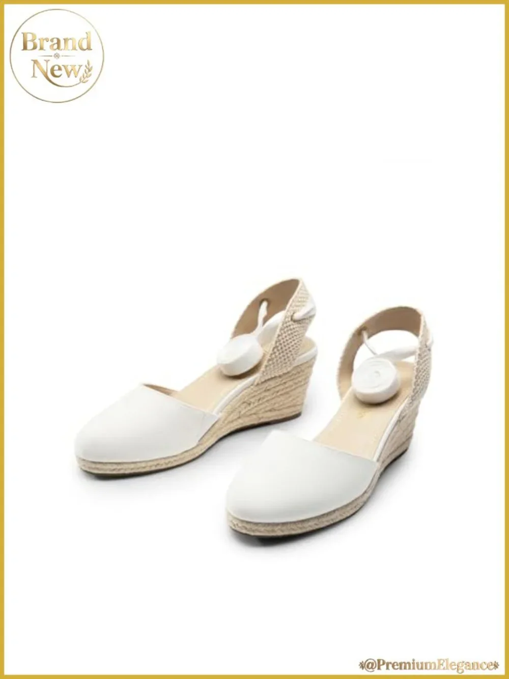 Espadrille Platform Wedge Sandals Vegan Leather Women's Summer